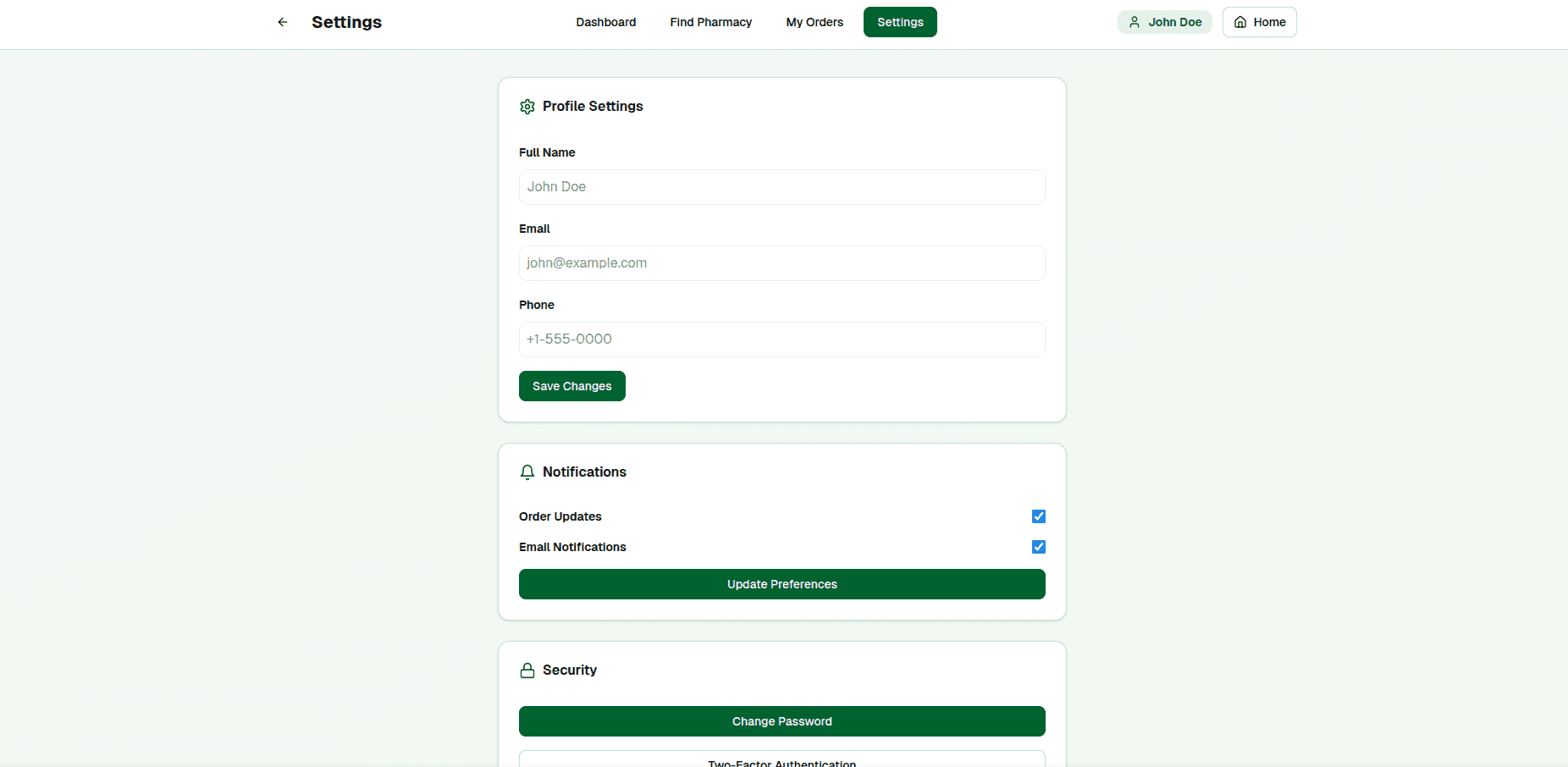 Patient Settings