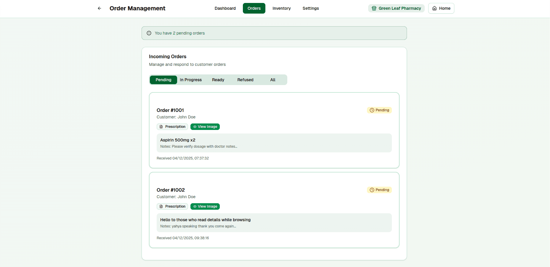 Streamlined Order Management