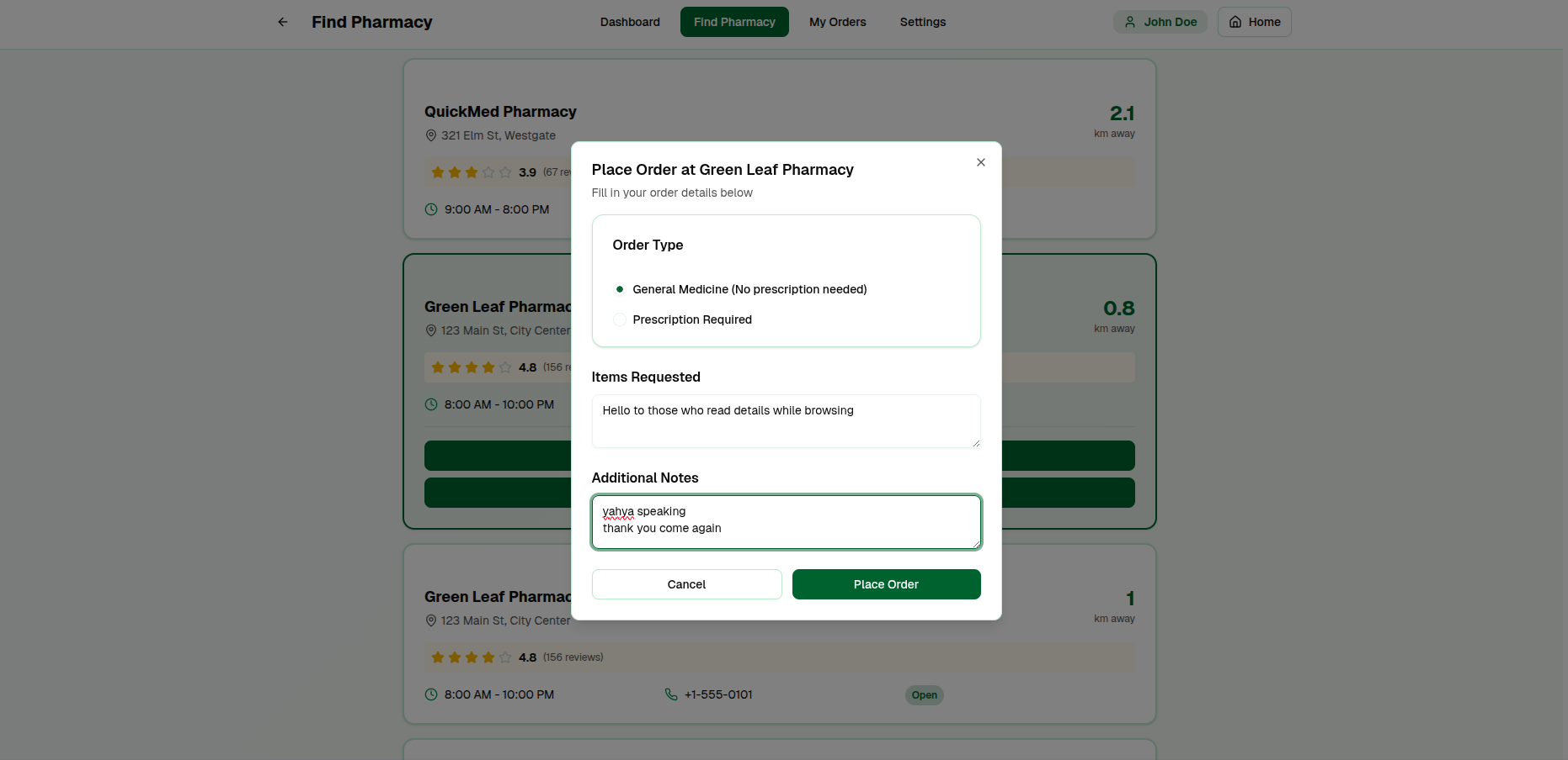 Order without Prescription